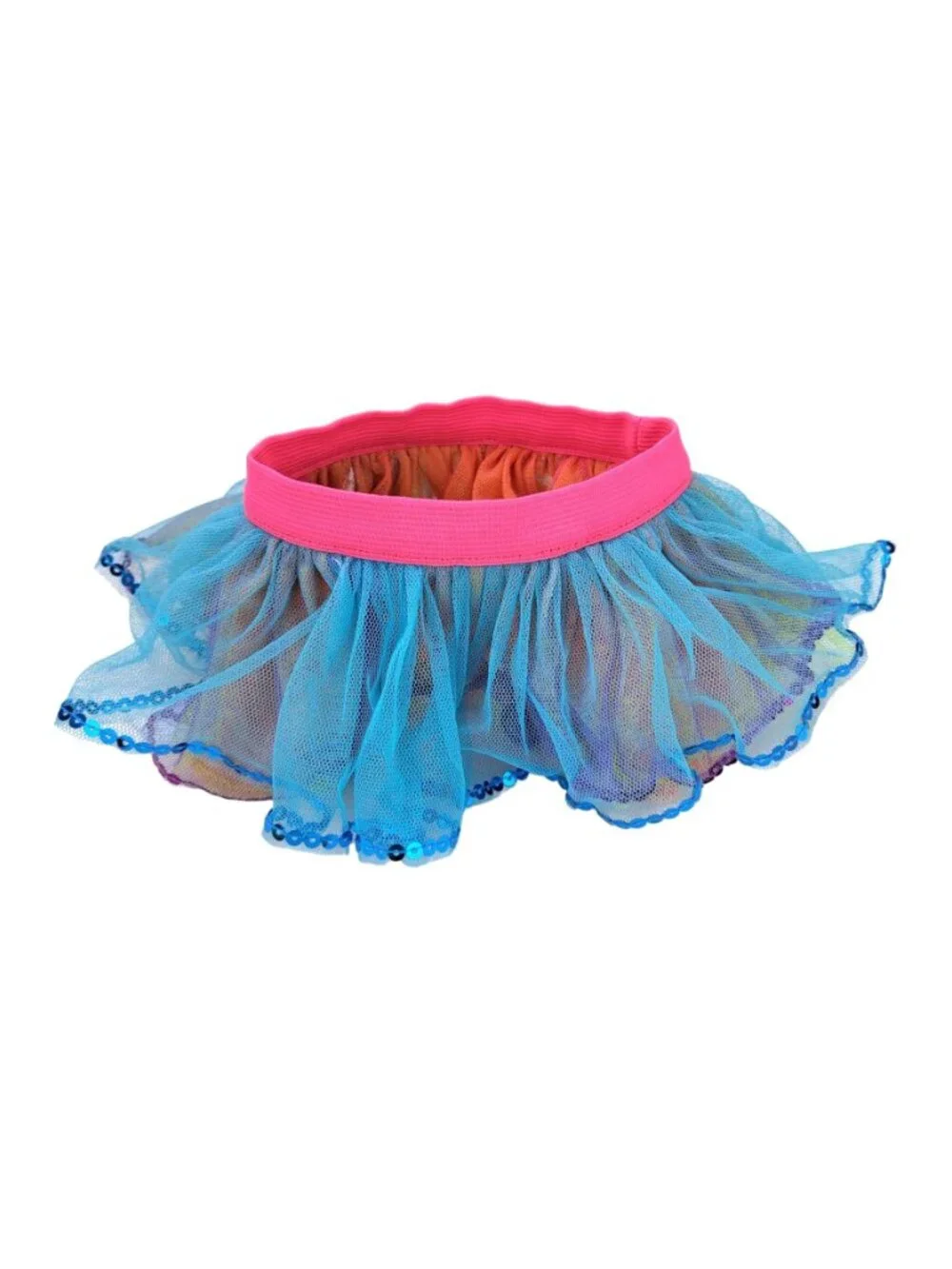 Build-A-Bear Rainbow Tie-Dye Plush Dinosaur Sequin Tutu & Halter Dress 21 Inches